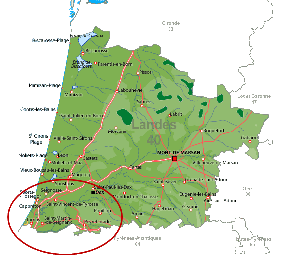 Paysagiste Landes carte des Landes