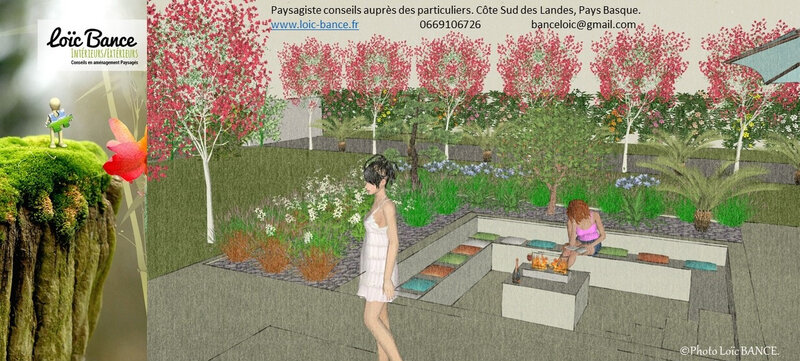 Paysagiste Landes croquis de jardins