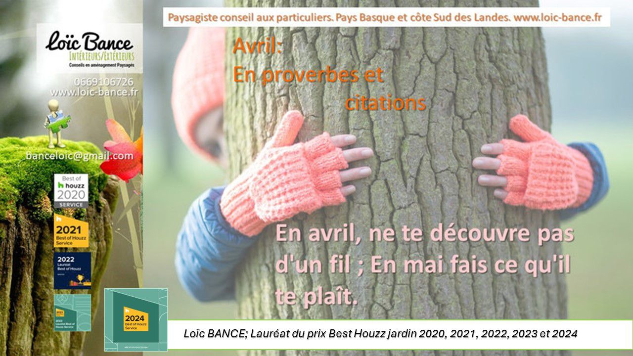 Avril en proverbes et citations au jardin au Pays Basque et dans les Landes.