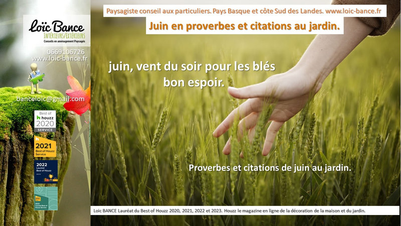 Proverbes; Citations; Jardins; Paysagiste; Landes; Pays Basque; Paysagiste Pays Basque; Loc BANCE; Amnagements paysagers; Concepteur de jardins; Paysagiste Landes; 