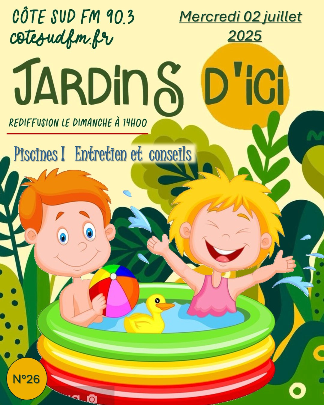 Piscines; Piscines Landes; Piscines Pays basque; Crations piscines; Entretien piscines; Radio d'ici; jardins; Cote Sud FM; Loc BANCE; Concepteur de jardins; Paysagiste conseils; 